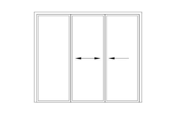 Kitchen top rail linkage sliding door